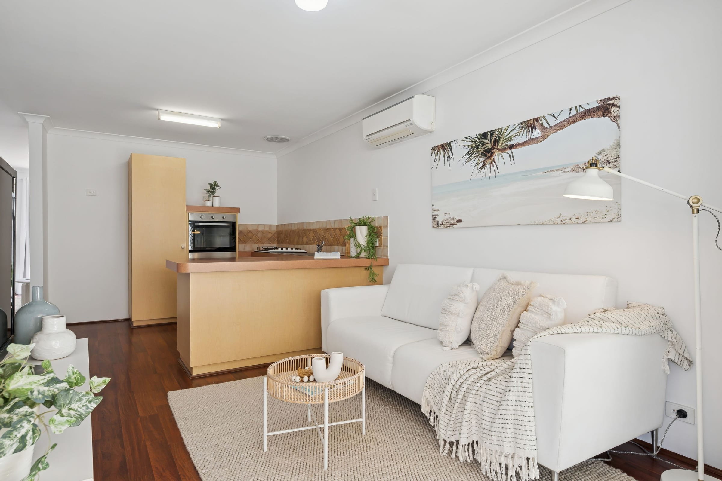 Kitchen and lounge, after